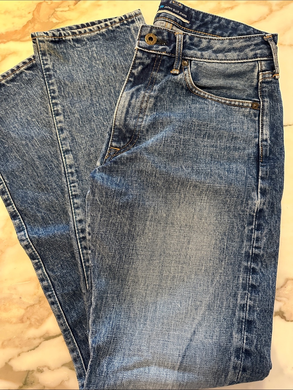 Blue women’s Japanese  Straight-Leg Jeans